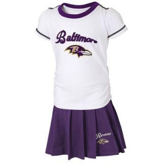 Baltimore Ravens Toddler Skirt and T Shirt Set  Purple/White