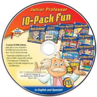 Ages 7 10 Educational Software Bundle 10 Different Titles on 1 CD Rom For Kids Age 7 8 9 10 Grade 2 3 4 5 Elementary Children Junior Professor CD Rom in English & Spanish Action Arcade, Brain Bogglers, Math Challenge, Perplexing Puzzles, Puzzles and My
