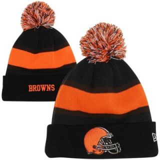 New Era Cleveland Browns NFL Fashion Sport Knit Hat with Pom   Orange/Black