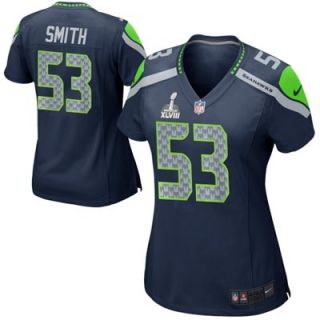 Nike Malcolm Smith Seattle Seahawks Ladies Super Bowl XLVIII Game Jersey   College Navy