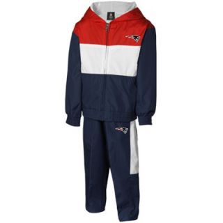New England Patriots Toddler Tri Color Zip Front Hoodie & Pant Set   Navy Blue/Red/White