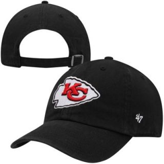 47 Brand Kansas City Chiefs Clean Up Adjustable Hat   Black