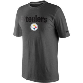 Nike Pittsburgh Steelers Authentic Logo T Shirt   Charcoal