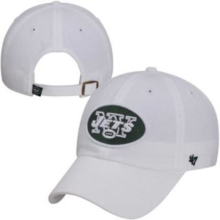 47 Brand New York Jets Cleanup Adjustable Hat   White