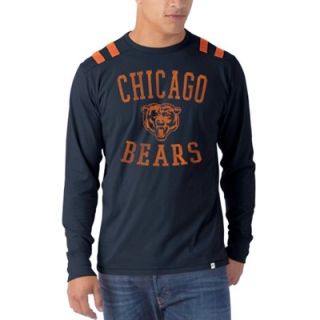 47 Brand Chicago Bears Bruiser Long Sleeve T Shirt   Navy Blue