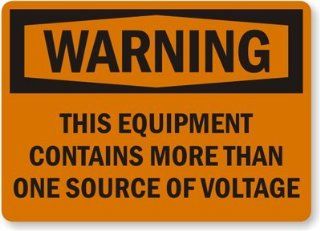 Warning This Equipment Contains More Than One Source Of Voltage, Aluminum Sign, 10" x 7"  Yard Signs  Patio, Lawn & Garden