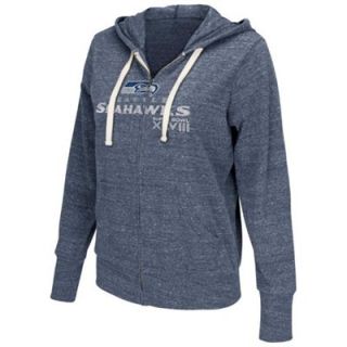 Touch by Alyssa Milano Seattle Seahawks 2013 NFC Champions Ladies Free Agent Nubby Tri Blend Full Zip Hoodie   College Navy