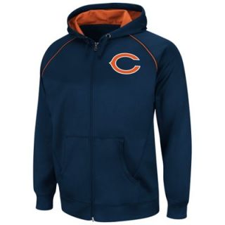 Chicago Bears Coverage Sack III Synthetic Full Zip Fleece Hoodie   Navy Blue