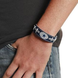 Dallas Cowboys Navy Blue Leather Football Bracelet