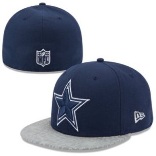 Mens New Era Navy Blue Dallas Cowboys 2014 NFL Draft 59FIFTY Reflective Fitted Hat