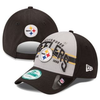 New Era Pittsburgh Steelers 9FORTY Tri Band Adjustable Hat   Black/Gray