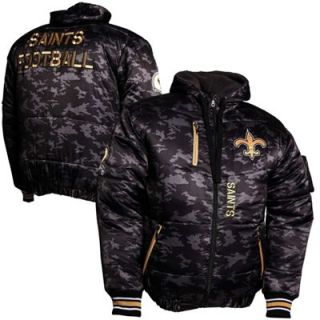 New Orleans Saints Black Ops Puffer Jacket   Black