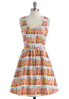 Rainbow Row Dress in Citrus  Mod Retro Vintage Dresses