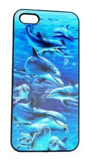Aunriver Dolphins in Crystal Clear Sea 3D Effect Hard Case Cover for iPhone 5/5S/5C+Secret free gift Cell Phones & Accessories