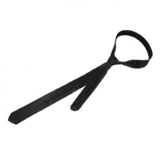 Solid Black Polyester Slim Necktie Neck Tie for Men at  Mens Clothing store