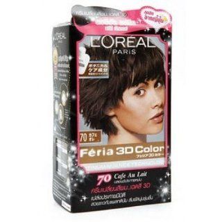 Hair Color Cream Loreal Feria 3d No.70 Cafe Au Late Color  Chemical Hair Dyes  Beauty