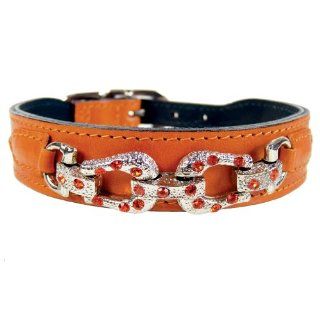 Hartman & Rose After Eight Dog Collar, 10 to 12 Inch, Orange  Pet Collars 