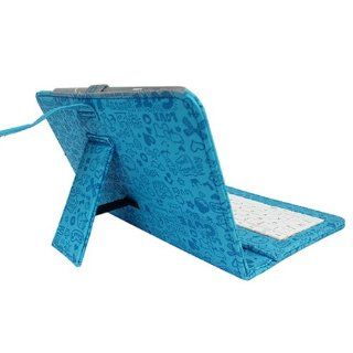 Sanheshun Cute PU Leather Stand Case with USB 2.0 Keyboard Compatible with 7"inches Tablet PC MID Color Blue Computers & Accessories