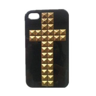Phoenixs Punk Style Cross Mobile Phone Protective Skin for iPhone 5 Case Cover with Studs and Spikes Black Bronze Cell Phones & Accessories