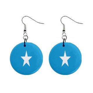 Somalia Flag Button Earrings 