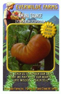Everwilde Farms   Amana Orange Heirloom Tomato Seeds   Jumbo Seed Packet (50)  Vegetable Plants  Patio, Lawn & Garden