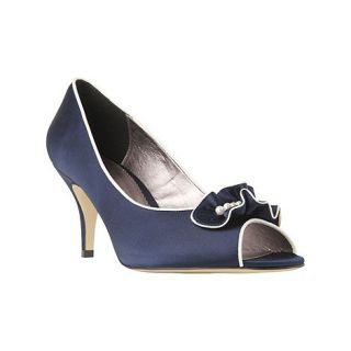 Phase Eight Navy And Cream Nina Pearl Peep Shoes
