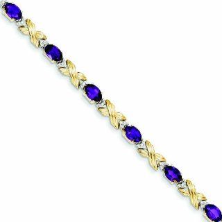 6.3 Carat 14K Gold Amethyst/Diamond Bracelet Jewelry