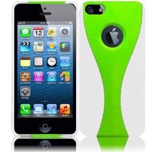 Snap on Rubber Coated Case "The new iPhone" new Apple iPhone 5 6th Generation 5G (AT&T, T Mobile, Sprint, Verizon) White+Neon Green Cup Shape [Doesn't fit iPhone 4/ iPhone 4S] Cell Phones & Accessories