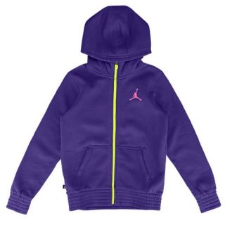 Jordan Classic Fleece Hoodie   Girls Grade School   Basketball   Clothing   Electro Purple/Pink Foil/Volt