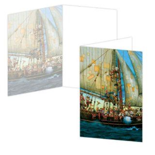 ECOeverywhere Rough Seas Boxed Card Set, 12 Cards and Envelopes, 4 x 6 Inches, Multicolored (bc10771)  Blank Postcards 