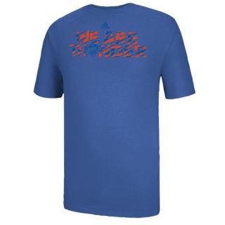 adidas NBA Camo Slogan T Shirt   Mens   Basketball   Clothing   Oklahoma City Thunder   Air Force Blue