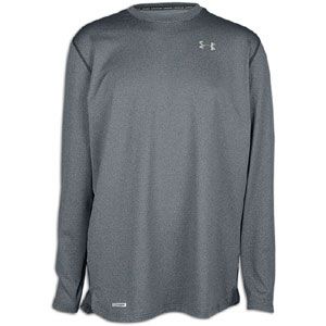 Under Armour ColdGear Fitted L/S Crew   Mens   Training   Clothing   True Grey Heather/Metal