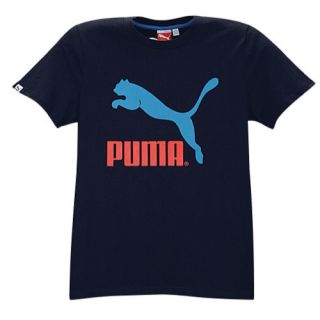 PUMA No 1 Logo S/S T Shirt   Mens   Casual   Clothing   New Navy/Vallarta Blue