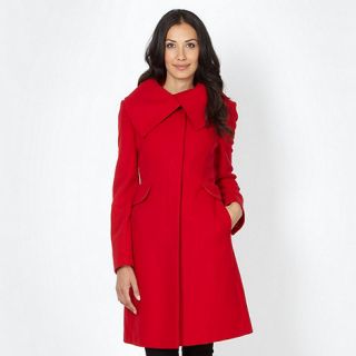 The Collection Red wool blend collar coat