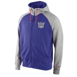 Nike CJ Mega AW77 Fleece FZ Hoodie   Mens   Training   Clothing   Detroit Lions   Calvin Johnson   Dark Grey Heather/Court Purple