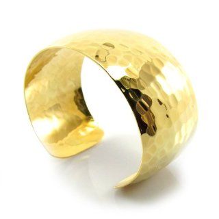 MGD, 30 MM Width Hammered Gold Tone Brass Cuff Bracelet. Adjustable Bangle One Size Fit All, Fashion Jewelry for Women, Teens and Girls, JE 0047B Jewelry