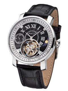 Aatos Tourbillon Hand Winding Brown Leather Black Dial Watch Men's JakobusLSB Watches