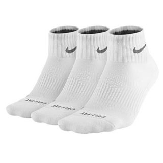 Nike 3PK Dri Fit 1/2 Cushion Quarter Socks   Mens   Training   Accessories   White