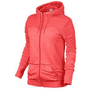 Nike Dri Fit Knit Hoodie   Womens   Training   Clothing   Fusion Red/Atomic Pink/Cool Grey