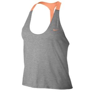 Nike Elastika Tank 2.0   Womens   Training   Clothing   Dark Grey Heather/Atomic Orange