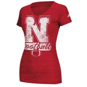 adidas College Player V Neck T Shirt   Womens   Football   Clothing   Nebraska Cornhuskers   Red