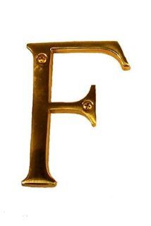 Brass Accents Traditional 4" Letter F (BAI07L91F0PB) Polished Brass   House Numbers  