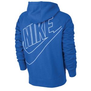 Nike Ace FZ Hoodie Back Exploded Logo   Mens   Casual   Clothing   Prize Blue/White