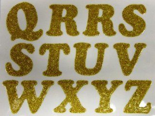 1.25 Inch Glitter Iron On Letters in Gold