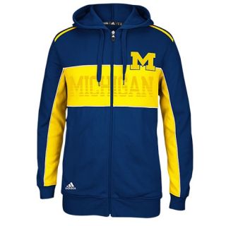 adidas College 3 Stripe Full Zip Hoody   Mens   Basketball   Clothing   Michigan Wolverines   Multi