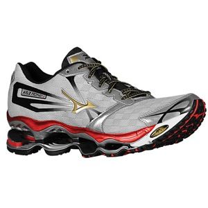 Mizuno Wave Prophecy 2   Mens   Running   Shoes   Silver/Gold/Chinese Red