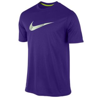 Nike Legend S/S Chainmaille Swoosh   Mens   Training   Clothing   Electro Purple/Volt