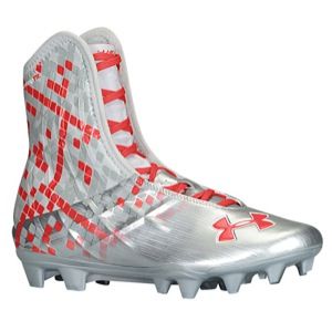 Under Armour Highlight MC Lacrosse   Mens   Lacrosse   Shoes   Metallic Silver/Red
