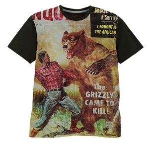 Akoo Conquer Grizzly Short Sleeve T Shirt   Mens   Casual   Clothing   Forest Night