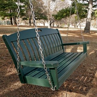 POLYWOOD® 4 ft. Recycled Plastic Nautical Porch Swing   Hunter Green   Porch Swings